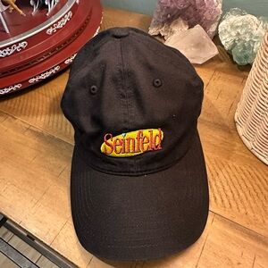 Black Seinfeld Logo Cap adjustable strap